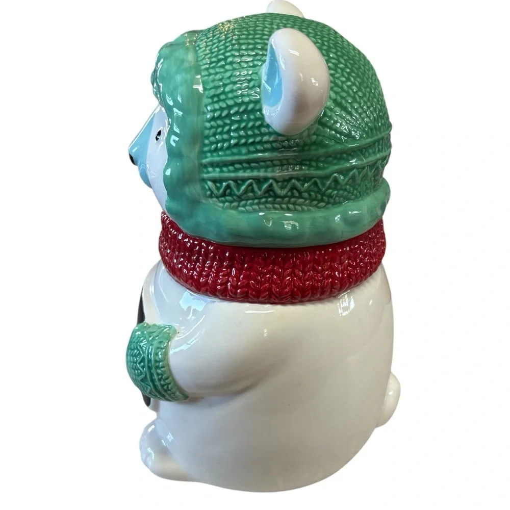 St. Nicholas Square Polar Bear Chalkboard Cookie Jar